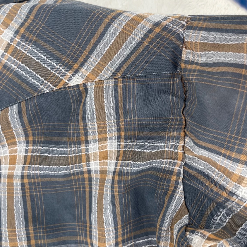 Vintage H Bar C California Ranchwear Western Pearl Snap Plaid Shirt Thrashed - Picture 4 of 12